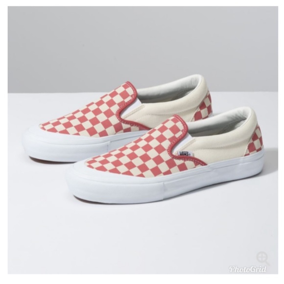 Vans Slip On Skate Shoes  Checkerboard Mineral Red - Picture 2 of 9